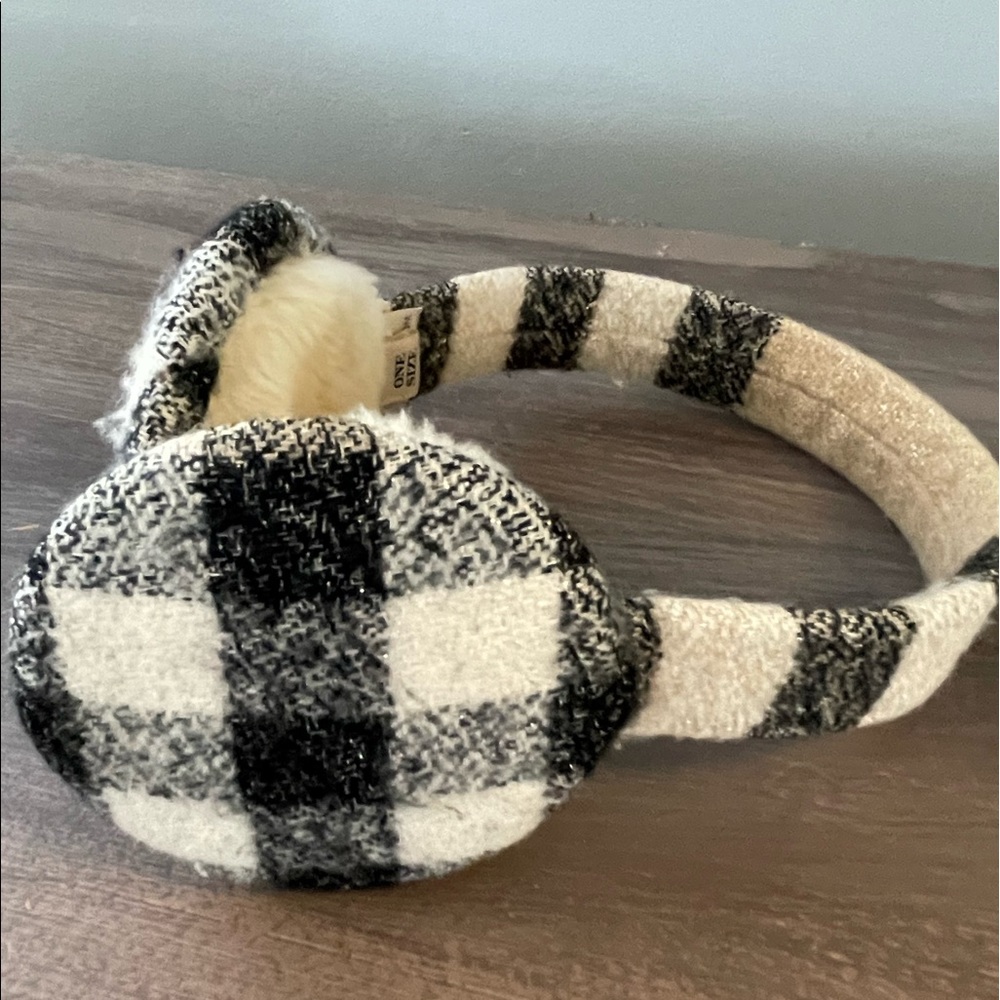 Burberry Cashmere Check Earmuffs.
